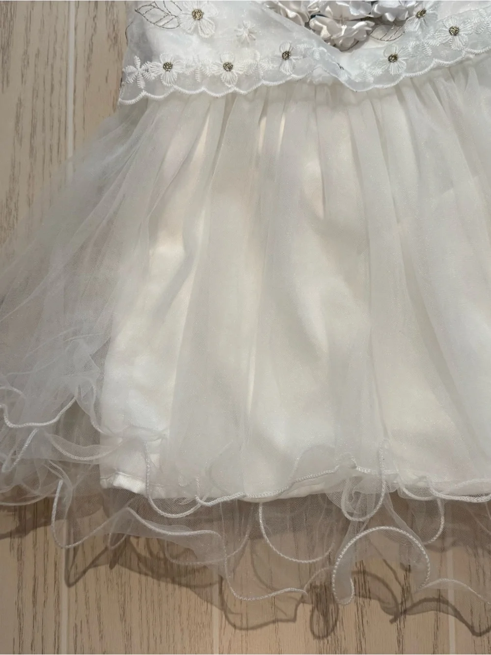 Disney Store Frozen Elsa Dress Girls 2 White Tulle‎ Princess Costume EUC